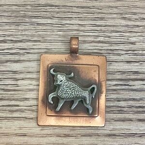 🌟Brass Taurus Zodiac Sign Bull Celestial Charm Jewelry Pendant🌟